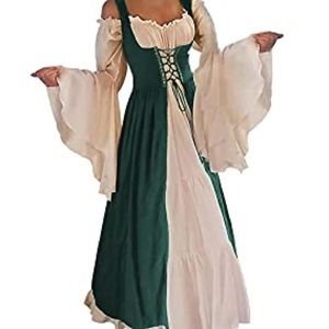 Medieval Renaissance Dress Costume Cosplay Chemise and Over Dress Small/Medium